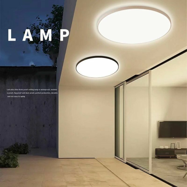 Tresäkert LED-taklampa Fuktsäker Belysning Modern Enkel Rund sovrumslampa Gang Balkong Kök Badrumslampa