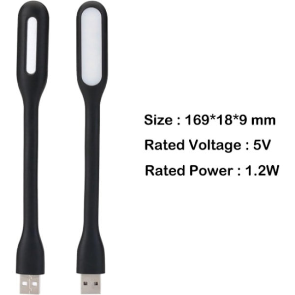 3 st flexibla Mini USB LED-lampor för bärbar dator, tangentbord, powerbank
