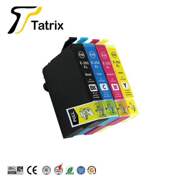 Tatrix T202xl 202xl E-202 Compatible Printer Ink Cartridge For Epson Expression Home Xp-5100 Workforce Wf-2860 Applicable To Au One set 4pcs Colors