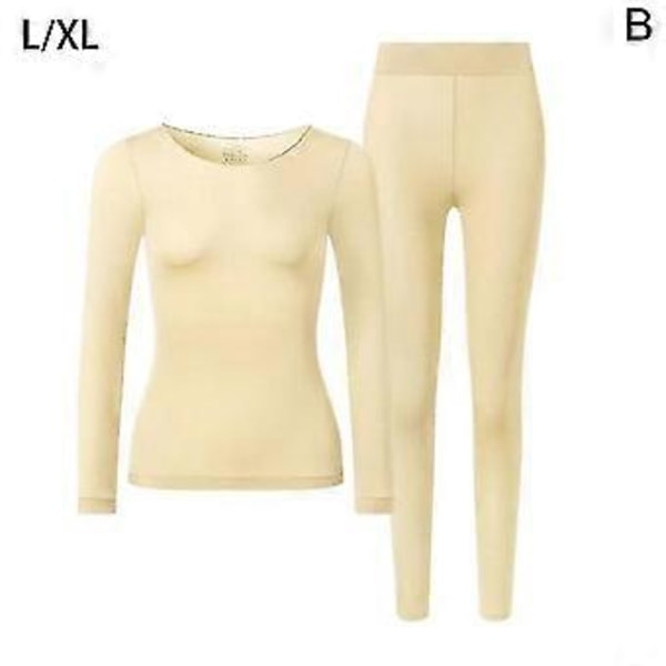 Termisk Dräkt Termiska Byxor Långa Underbyxor Vinterleggings Män Kvinnor Unisex (Hudfärg L)