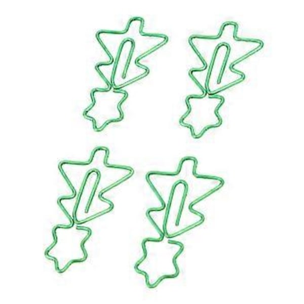100 st Fancy Gem Paperclips Julgransform Elektropläterad Metall Mångsidiga Söta Gem för Hem Skola Kontor