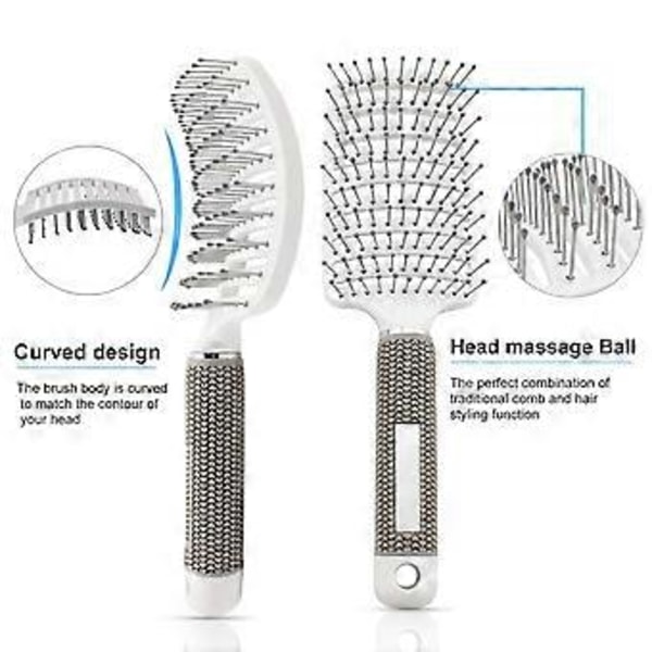 Vent Brush, Massage Brush Flex Vented Afkæmning Styling Hårbørste til Langt Tykt Krøllet Hår til Kvinder