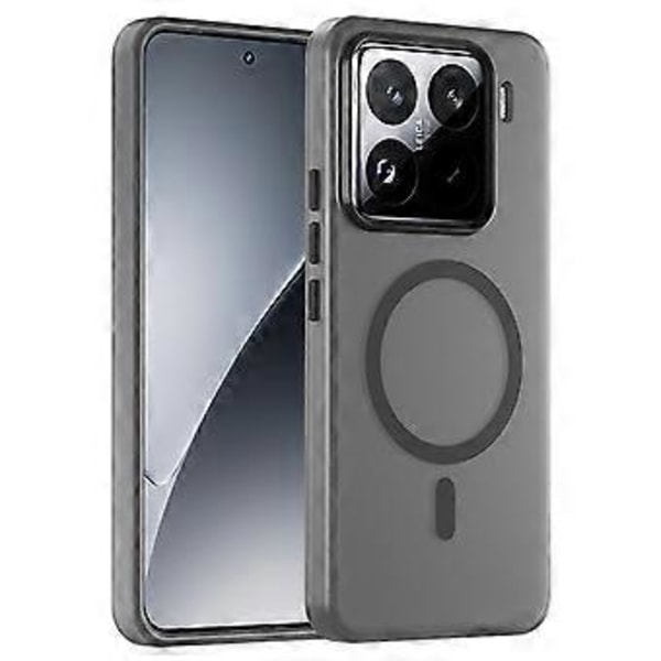 Til Xiaomi 15 Pro Cover Kompatibel med MagSafe TPU+PC Slankt Mat Gennemskinneligt Telefon Cover - Sort (Sort)