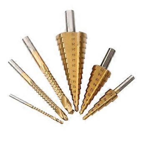 6-pack Stegborr Set Metall Slitstark Hög Hårdhet Upprepande Stegborr 3-pack Stegborr 3-pack Sågborr 103mm( )