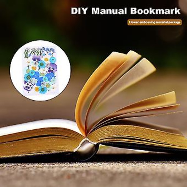 Tørrede Blomster Kit DIY Trykkede Blomster Tørrede Håndværk Ægte Blomster Bogmærke Blomster Dekoration (Efterår Gul)