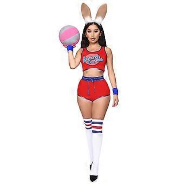 Squad Lola Bunny Kostumer Cosplay Dragter Top Bukser Til Kvinder (S Rød)