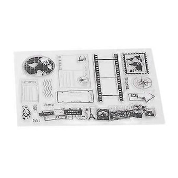 6 Ark Klare Stempler Par Hodeskalle Kart Reise Juledekorasjon Mønster DIY Transparent Stempler for Kortlaging Dekorasjon