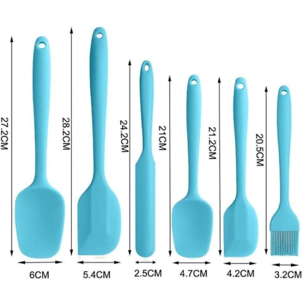 Silikonspatelset - 6-delat set med non-stick gummispatel med fläck