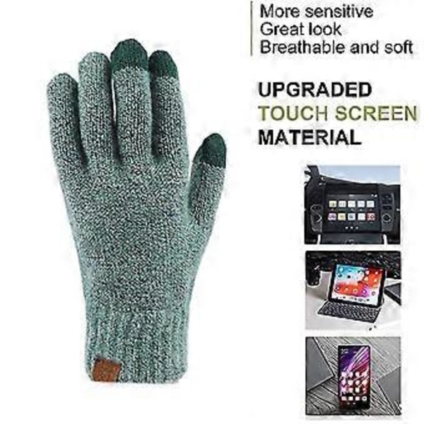 Dam Vinter Touchscreen Ull Magiska Handskar Varma Stickade Fleecefodrade för Kvinnor