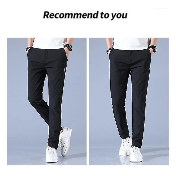 Men's Golf Trousers Quick Drying Long Comfortable Leisure Trousers With Pockets Black 33
