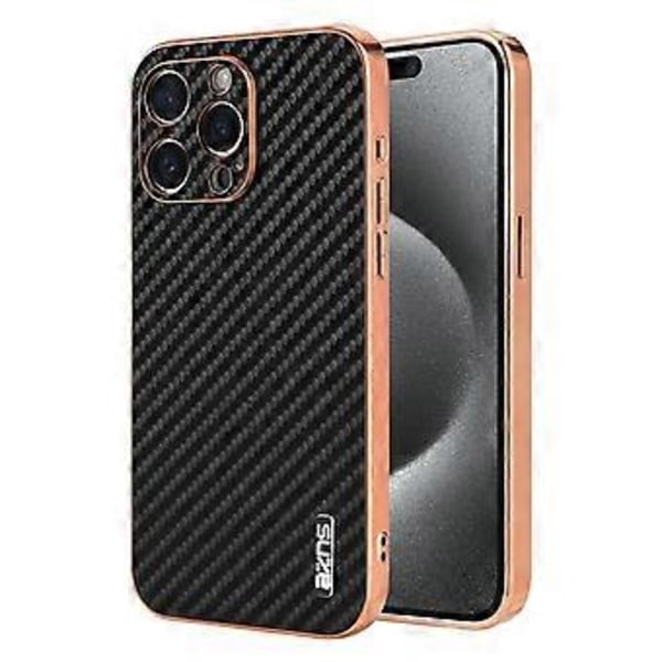 AZNS iPhone 14 Pro Max -kotelo, galvanointi, hiilikuitukuvio, PU+TPU-puhelinkuori (tyyli D)
