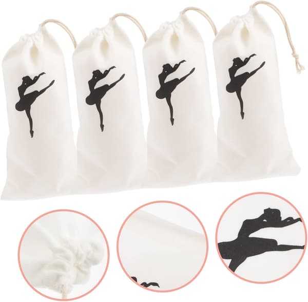 4 st Dragkedjespåsar Balettväskor Tote Insert Organizer Tillbehör för Flickor