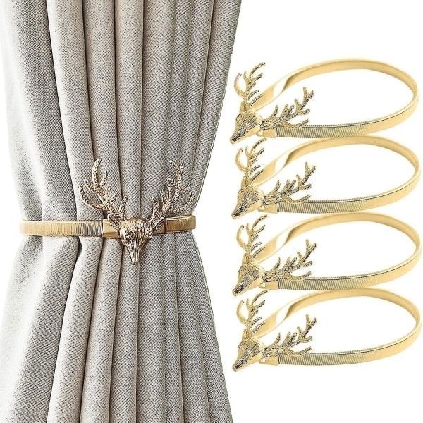 4-pack curtain magnetic ties, creative deer magnetic curtain ties