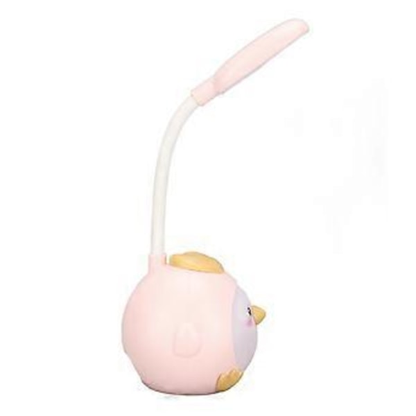 LED-pöytävalaisin USB-latauksella, silmien suojaus, joustava värillinen yövalo söpöllä kanapohjalla, pinkki