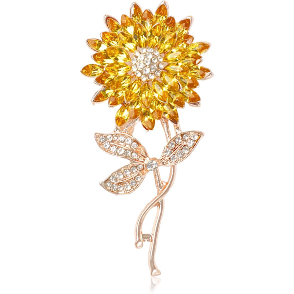 Kristalldiamant blomma brosch pin, strass brosch, bröllop bankett fest kläder accessoarer brosch, kavajslag elegant klänning