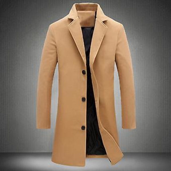Fianao Herrkappa Enknäppt Bekväm Polyester Spandex Långärmad Herrjacka för Kontor (XXXXL Mörkgrå)