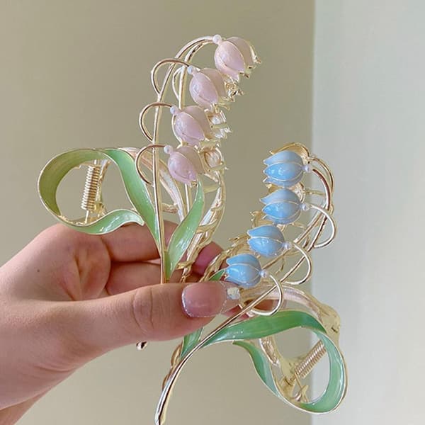 Liljekonvall blomsterhårspenner, orkidéhårspenner, blomster M