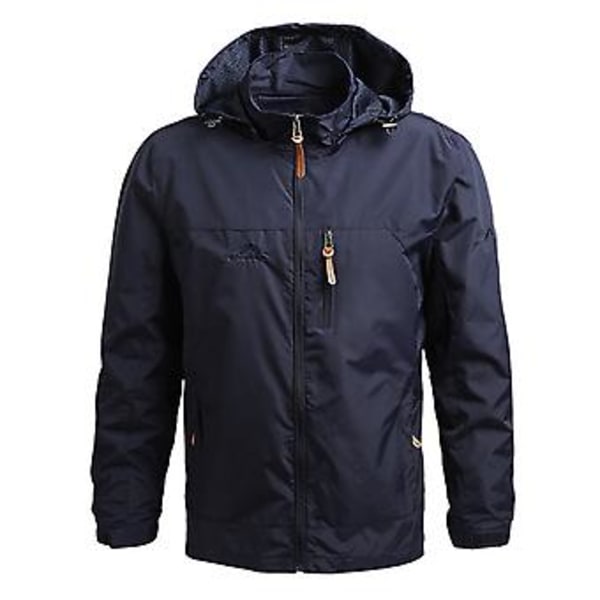 Vindtäta Jackor För Män Vuxna Mäns Lättvikts Soft-shell Jacka För Vandring Resor Casual Wear (L Mörkblå)
