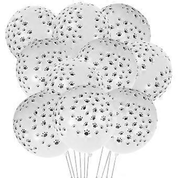 10 stk. 30 cm Hundepoteaftryk Latex Balloner Festballoner Oppustelige Balloner til Baby Shower Børnefødselsdagsfest Dekorationer