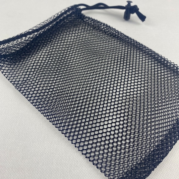 5PC 45*35cm Sort Mesh Taske, Holdbar Nylon Snørepose - Lille