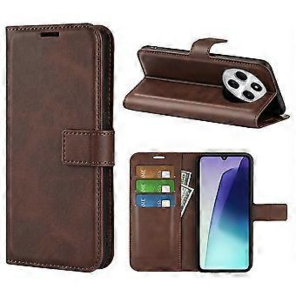 Til Xiaomi Poco C75 4G/Redmi 14R 5G/14C 4G Stand Case Anti-Scratch Kalvetekstur Læder Telefon Cover(Style G)