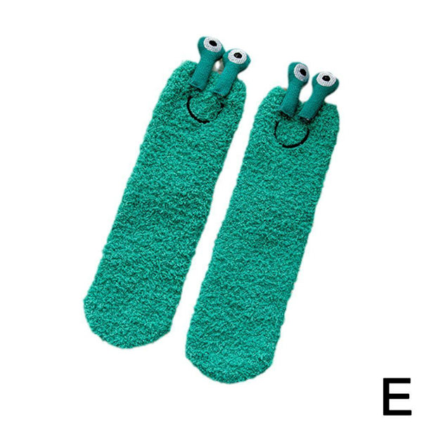 2 par The Floor Socks Sove Strømper til Piger Mellem Rør Strømper Stilfulde Fortykke aldult Grøn