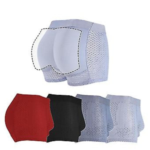 Herre Hip Butt Lifter Enhancer Briefs Polstrede Boxer Underbukser (Rød M)
