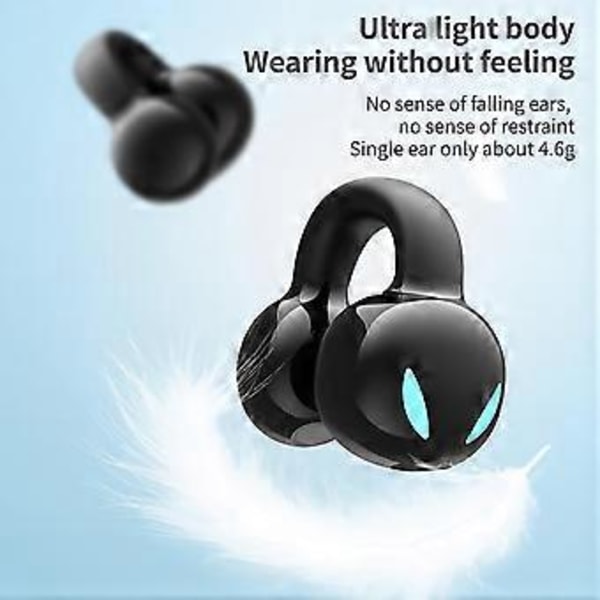 Bluetooth headset opgraderet version clip-on øre stereo ekstern lyd skader ikke øret business sportsmodeller løbevolumen (Pink)
