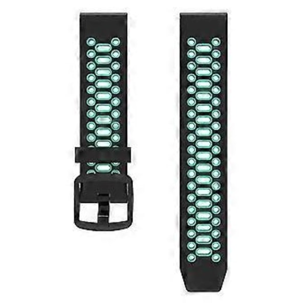 Dual Color 20mm Silikone Urrem Til Coros Pace 2/Garmin vivoactive 5/GarminActive 5/Venu Sq 2 (Sort Søblå)
