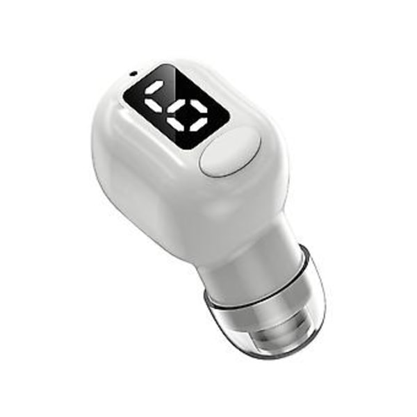 Bluetooth 5.3 Trådløse Hodetelefoner M5 Hifi Ørepropper Mini Usynlige In-Ear Ørepropp Led Digital Display (Hvit)
