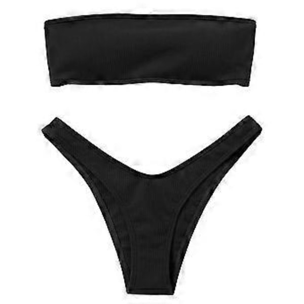 Naisten rantabikinisetit, muodikas yksivärinen seksikäs ontto avoselkäinen bikini uimapuku jaettu uimapuku kesä Push up (style63)