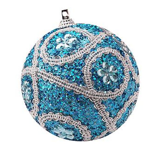 Julgranskulor med limdiamantglitter 8CM Juldekorationer BU