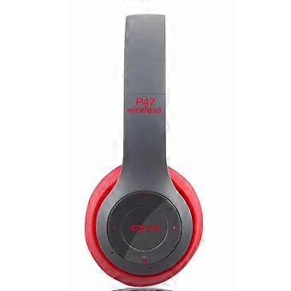 P47 Bluetooth-kuulokkeet, monitoiminen syvä basso, melunvaimennus, taitettava langaton urheilukuuloke kotiin, toimistoon ja matkalle (punainen)