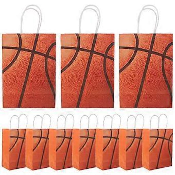 24 stk. Gaveposer Papir Gaveposer med Håndtak Basketball Gaveoppbevaringspose