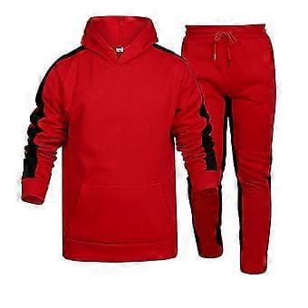 2023 Herre Sweatshirt Sett Hettegenser + Bukser #rød 2XL