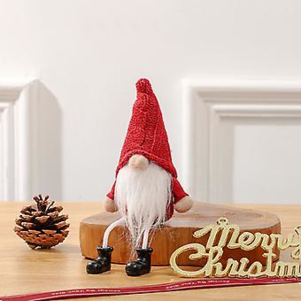 3 st juldockor utan ansikte, söta sittande figurer, gamla män, prydnadsföremål (Färgglada (3 st))