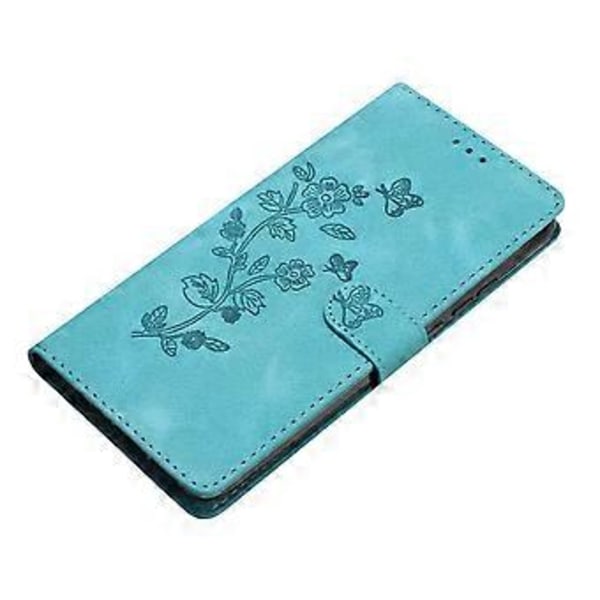 Til Xiaomi 14T Pro Etui Læder Præget Blomster Telefon Cover Wallet med Håndledsrem (Style D)