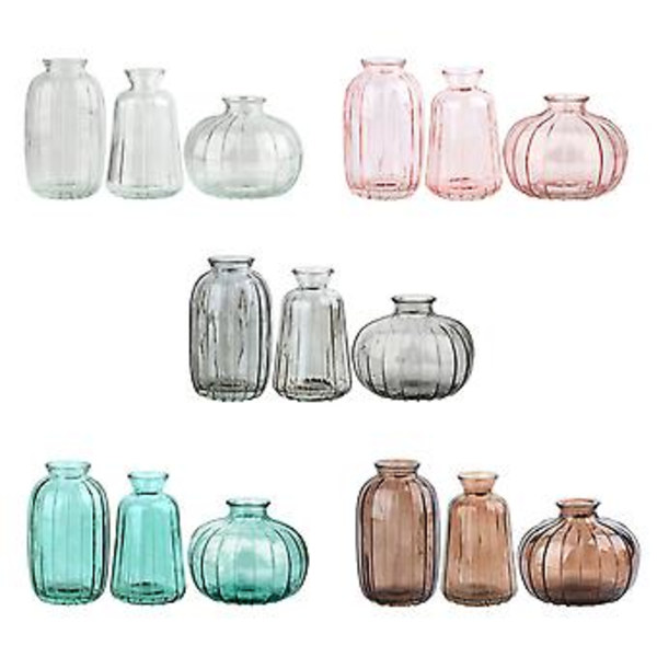 Färgade Glasvaser Set - Unik Prydnad för Heminredning, Blommor och Presenter ( )
