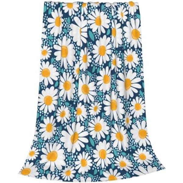 for Daisy Tæppe Flannel Fleece Daisy Blomst Tæpper til Voksne og Børn Blød Fuzzy Plys Tæppe Hyggelig Letvægts