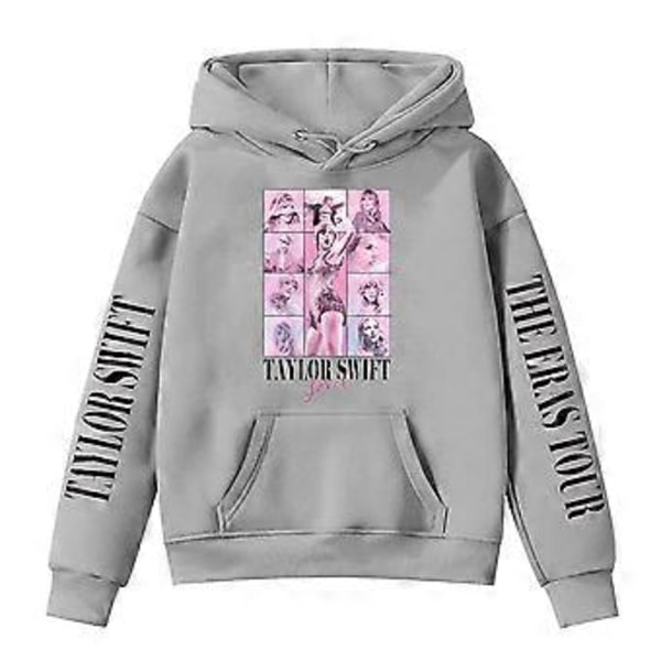 6-13 År Piger Taylor Swiftie Trykt Hættetrøje Hoodie Langærmet Løstsiddende Afslappet Swift Jumper Trøje Hoody Tops (10-11 År Grå)