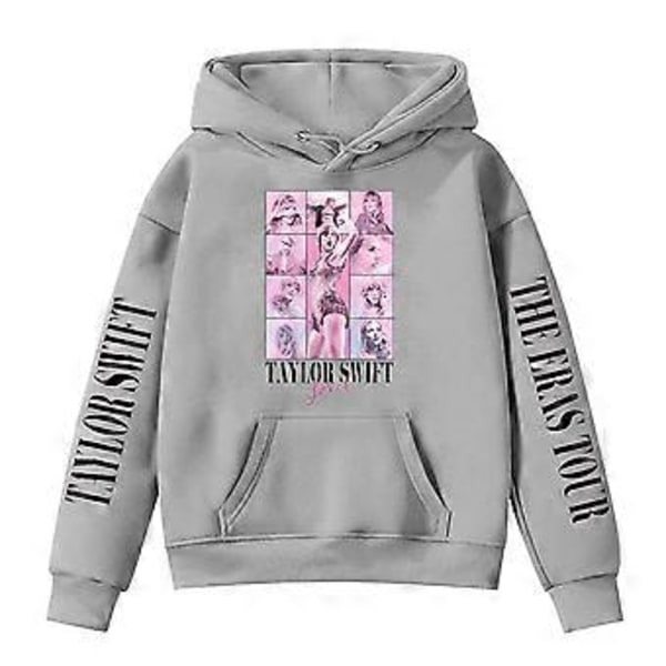 6-13 År Piger Taylor Swiftie Trykt Hættetrøje Hoodie Langærmet Løstsiddende Afslappet Swift Jumper Trøje Hoody Tops (6-7 År Grå)