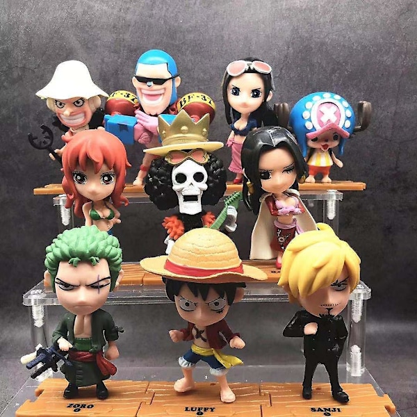 One Piece Anime Figur Mania Action Luffy Dukke Leke Kake Ornament Kapsler（10stk）