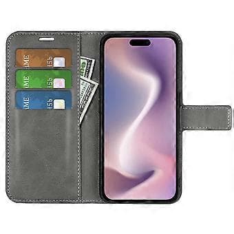 För iPhone 16 Fodral Kalvtextur PU Läder Folio Flip Plånboksfodral (Stil D)