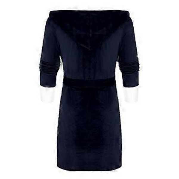 Fleece Badekåbe Kvinder Blød Morgenkåbe Med Hætte Fluffy Håndklæde Lang Badekåbe (4XL Blå)