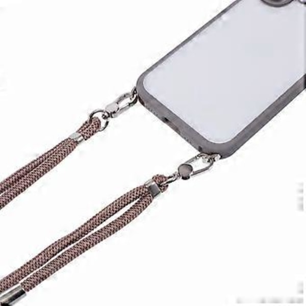 Skal till iPhone 16 TPU+PC Kristallklart Baksidesskydd med Snodd (Stil A)