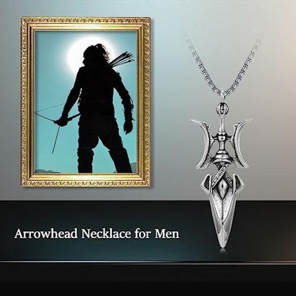 Spidshoved Halskæde til Mænd Rustfrit Stål Spydspids Vedhæng Viking Pil Beskyttelse Amulet Smykker Fødselsdagsgaver Far