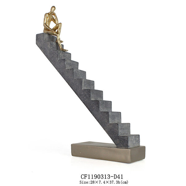 Kreativ Tänkande Staty Resin Doll Retro Karaktär Skulptur Offi