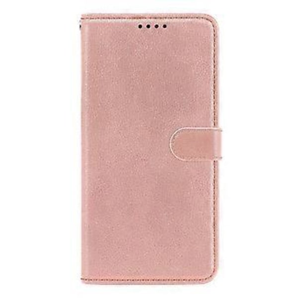 Læderetui med litchi-tekstur til Samsung Galaxy A16 5G/4G, pung med RFID-blokering, telefoncover - Rosaguld (Rosaguld)