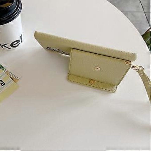 Til Samsung Galaxy S23 Ultra Etui Spejldesign PU Læder Bagcover med Kortlommer, Håndledsrem (Style C)