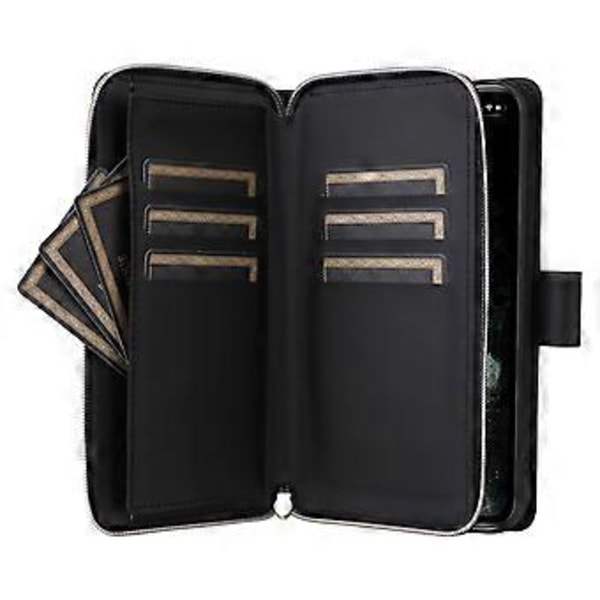 Til iPhone 11 Pro Etui Rhombus PU Læder Flip Telefon Cover Lynlås Pung (Style A)